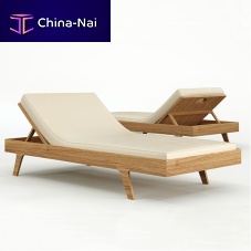 Contemporary chaise longue TAHITIsynthetic leathernatural oakcontract