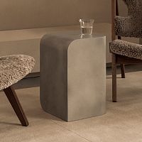 Contemporary side table VOLUMEaluminumaluminum basesquare