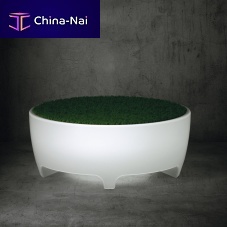Contemporary ottoman OASISfabricleatherlow-density polyethylene (LDPE)