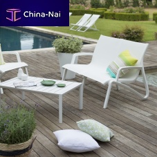 Contemporary garden bench SUNSET CONVERSATIONNELaluminumTextilene®fiberglass