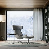 Contemporary lounge chair CLEOPASfabricleathermetal