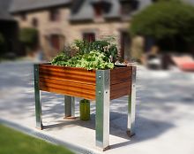 Wooden planter rectangularcontemporaryoutdoor