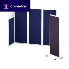 Removable partition LUCIENglazedfabricfor offices