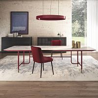 Contemporary table CIELO metalceramicmetal base