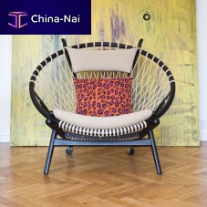 Contemporary armchair pp130 fabricleatherwooden