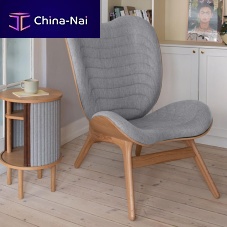 Contemporary lounge chair A CONVERSATION PIECEleatherwood veneerpolyester