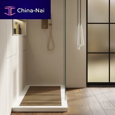 Rectangular shower base ONE SHOWERraisedwoodennon-slip