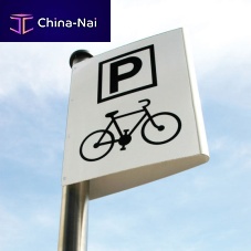 Road sign pole ARCADIEbrushed stainless steelpowder-coated steel