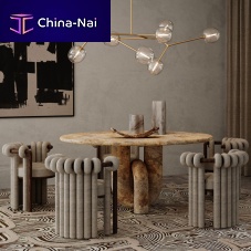 Contemporary chair The Domeindoorfabricwooden base