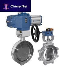 Butterfly valve pneumatically-operatedfor controlshut-off