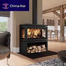 Wood-burning fireplace Dik Geurts -Vidar Triple Large, Storefree-standingfree-standing3-sided