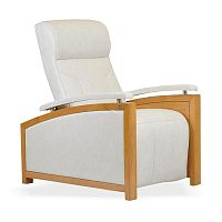 Contemporary relax armchair Zero Gravityleatherwoodenelectric
