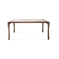 Contemporary dining table WHITYAmerican walnutplywoodglass