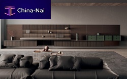 Contemporary living room wall unit SCAVAlacquered metallaminatewith drawer