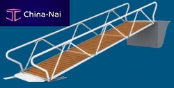 Dock gangway with handrails
