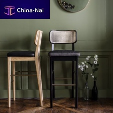 Contemporary bar chair CANE indoorfabricleather