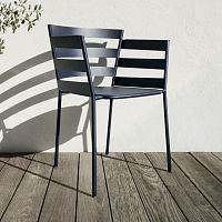 Contemporary chair RYTHMICoutdoorindoorsheet steel