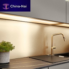 HPL backsplash Yellow gold coloured