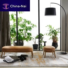 Contemporary upholstered bench Dropfabricsteel basegray