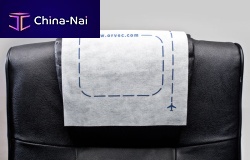 Aircraft cabin headrest cover