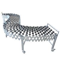 Skate wheel conveyor GRLhorizontalwith adjustable slopecurved