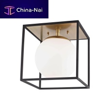 Contemporary ceiling light AIRAsquarebrassnickel