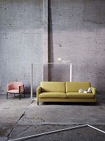 Contemporary sofa FAMfabricbeige2-person