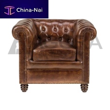 Chesterfield armchair ART. 1259-0000 seriesleathersolid woodhandmade