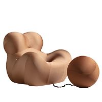 Contemporary armchair Serie Up Compasso d'OrofabricPVCwith footrest