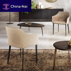 Contemporary chair CARMENindoorfabricmetal base
