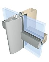 Stick system curtain wall MCaluminum and glass