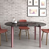 Contemporary dining table CENTRIC lacquered woodlacquered glassceramic