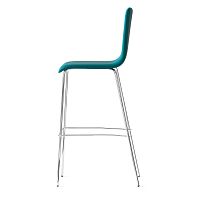 Contemporary stool CARPETsynthetic leatherchrome steel basechromed metal base