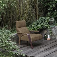 Contemporary armchair OKLAHOMA leatherironbrown