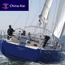 Cruising sailing yacht Ponza 60with open transomtwin steering wheels