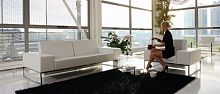 Contemporary armchair ABACIleathersled base