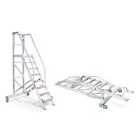 Roller step ladder 10105 serieswheeledfixedaluminum