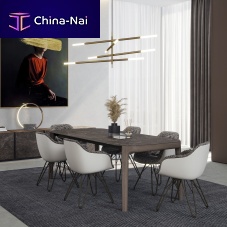 Contemporary table BERTIZceramicwooden baserectangular