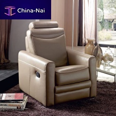 Contemporary armchair LUCCAleatherrecliningwith headrest
