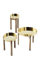 Contemporary coffee table TWELVEmarblebrassrectangular