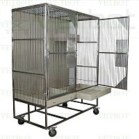 Modular animal research cage 80516stainless steelwith shelveson casters