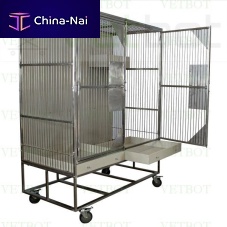 Modular animal research cage 80516stainless steelwith shelveson casters
