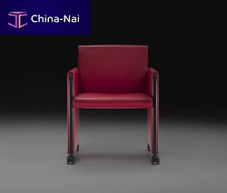 Contemporary armchair GIULIETTAleatherbridgeon casters