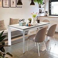 Contemporary table BARONtempered glasslaminateceramic