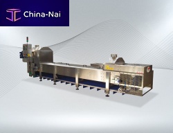 Continuous cooking line for vegetables