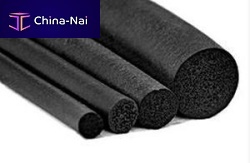 Black rubber profile roundindustrial