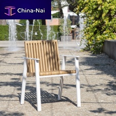 Contemporary urban armchair Re-bauoakthermo-lacquered steelmade from recycled materials