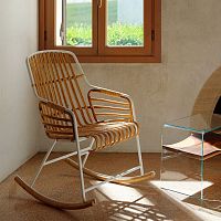 Contemporary chair Raphiaindoorrattanwicker