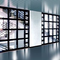 Laminated glass panel safetytransparentfor partition wall
