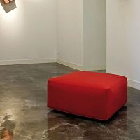 Contemporary ottoman Tutfabricsquarewith removable cover